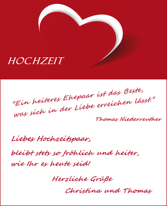 Hochzeitskarte mit Hochzeitsspruch