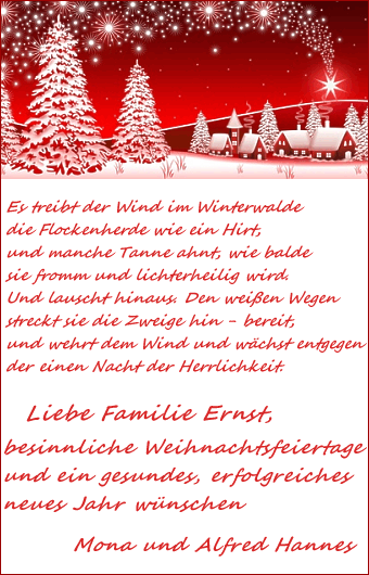 Weihnachtsgruß mit einem Weihnachtsgedicht